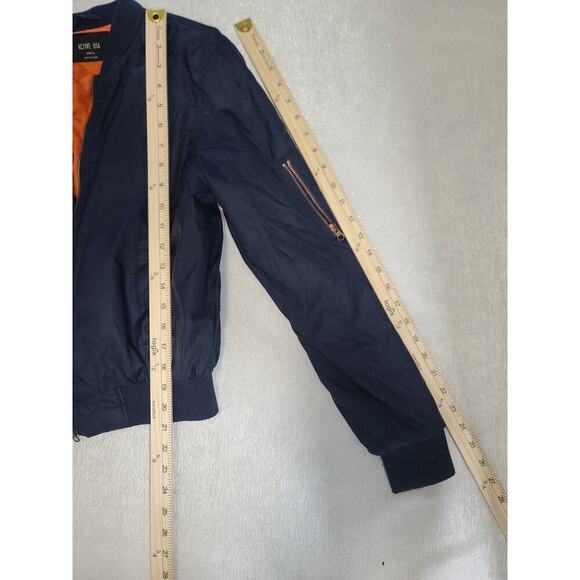 ACTIVE USA women's navy blue bomber jacket Size medium military - Picture 4 of 9